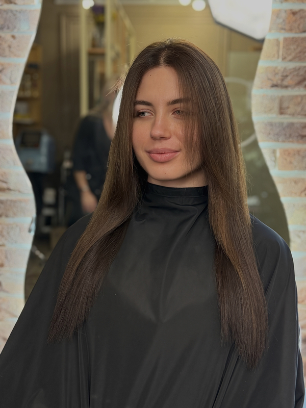 Фарбування в один тон — результат роботи ZBUTSKA BEAUTY STUDIO